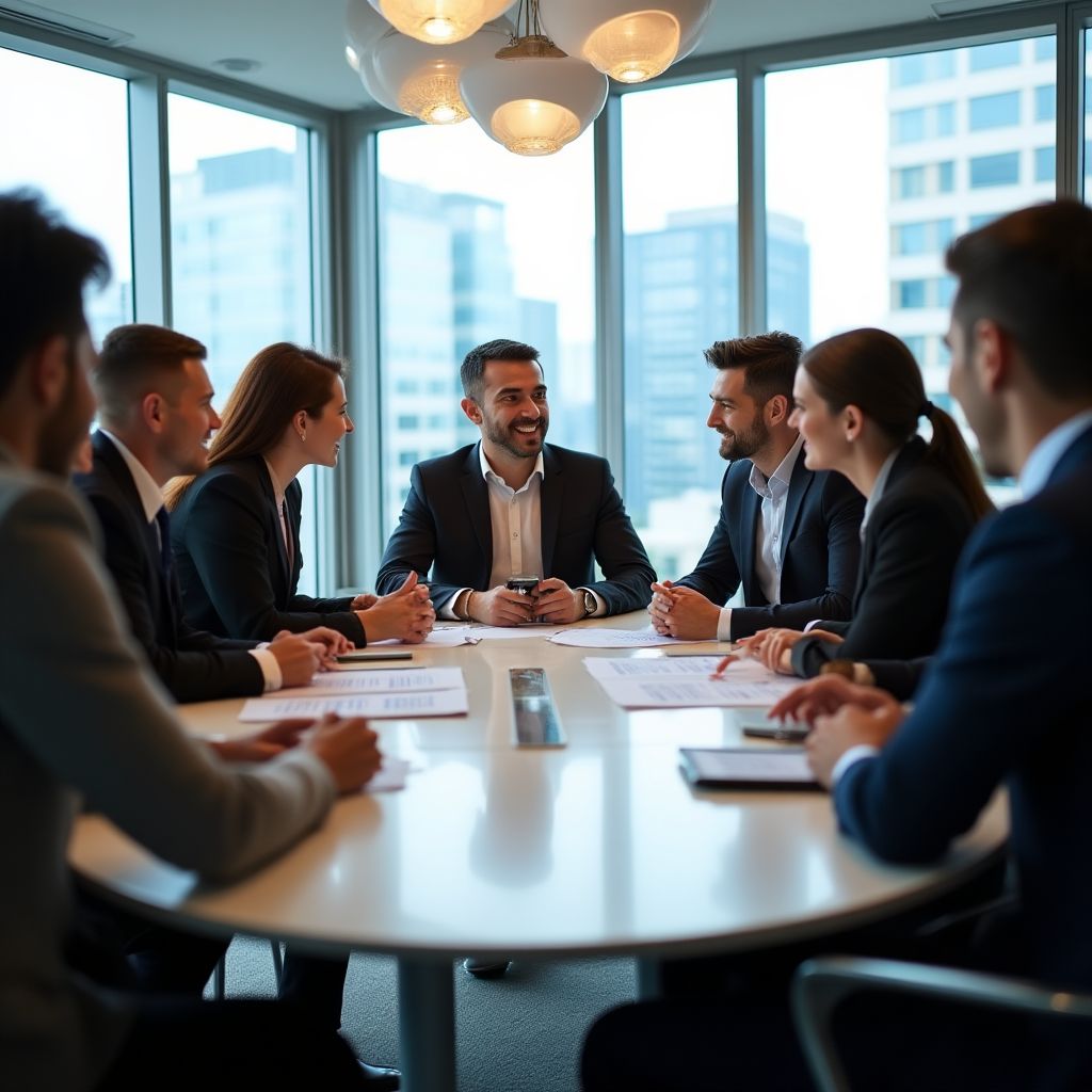 Equipo de negocios en una reunión