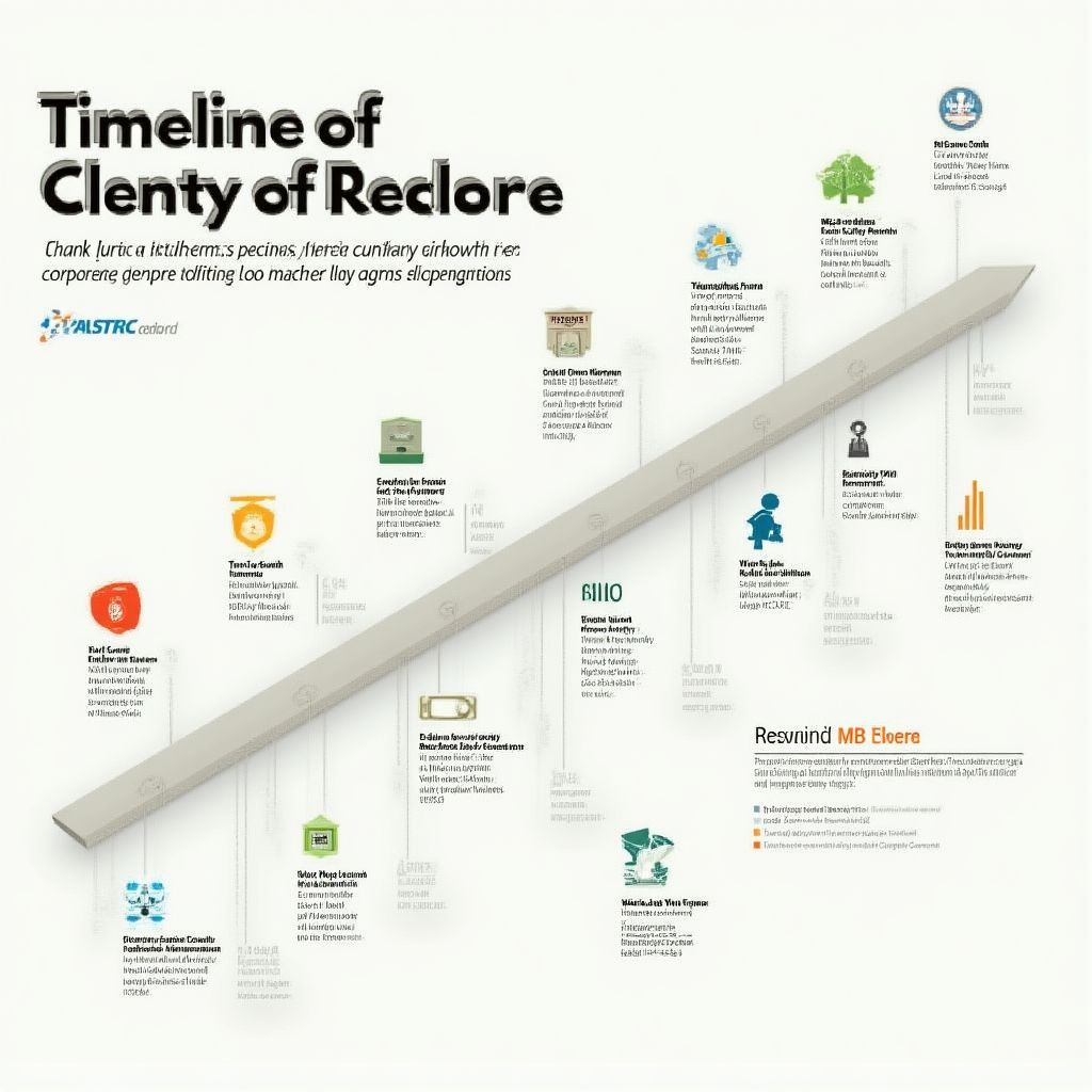 Línea de tiempo ilustrativa del crecimiento de la empresa